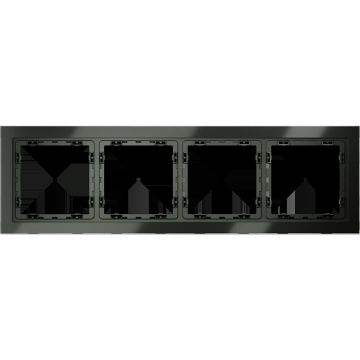 Рамка стеклянная Voltum (Вольтум) S70 на 4 поста, (титан, стекло) VLS110406