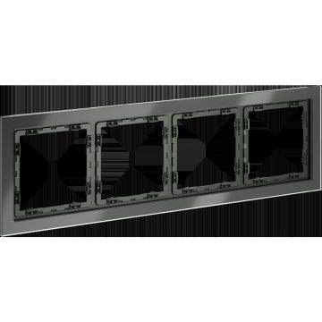 Рамка стеклянная Voltum (Вольтум) S70 на 4 поста, (титан, стекло) VLS110406