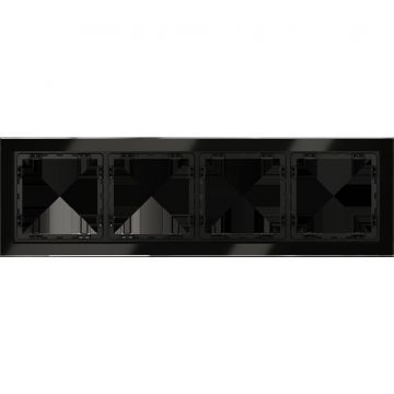 Рамка стеклянная Voltum (Вольтум) S70 на 4 поста, (черный,стекло) VLS110408