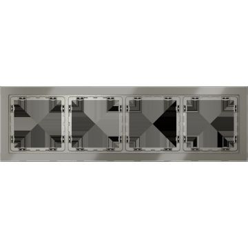 Рамка стеклянная Voltum (Вольтум) S70 на 4 поста, (шелк, стекло) VLS110404