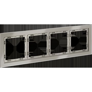 Рамка стеклянная Voltum (Вольтум) S70 на 4 поста, (шелк, стекло) VLS110404