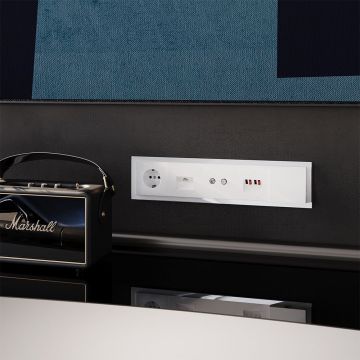 Рамка стеклянная Voltum (Вольтум) S70 на 5 постов, (белый, стекло) VLS110501