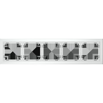 Рамка стеклянная Voltum (Вольтум) S70 на 5 постов, (белый,матовый,стекло) VLS110502