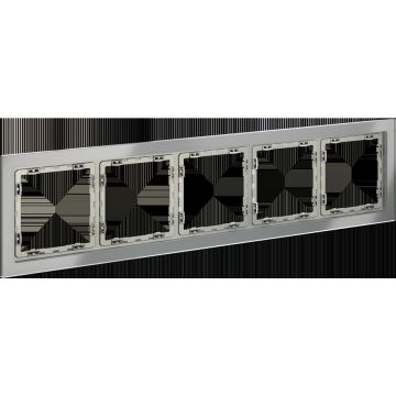 Рамка стеклянная Voltum (Вольтум) S70 на 5 постов, (сталь, стекло) VLS110505