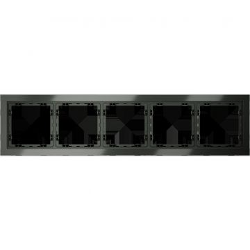 Рамка стеклянная Voltum (Вольтум) S70 на 5 постов, (титан, стекло) VLS110506