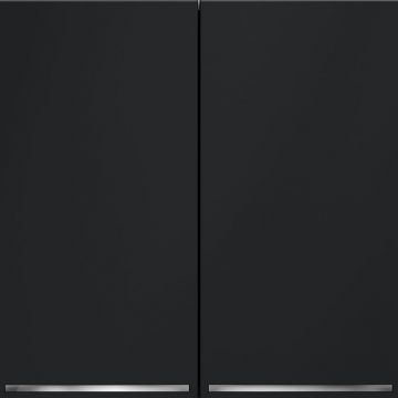 Выключатель встраиваемый Voltum (Вольтум) S70 двухклавишный с подсветкой 10А, (графит) VLS020207