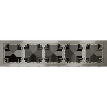 Рамка стеклянная Voltum (Вольтум) S70 на 5 постов, (шелк, стекло) VLS110504