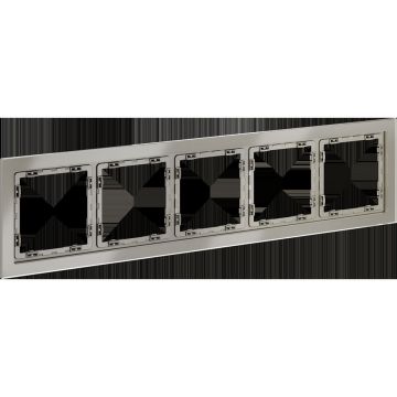 Рамка стеклянная Voltum (Вольтум) S70 на 5 постов, (шелк, стекло) VLS110504