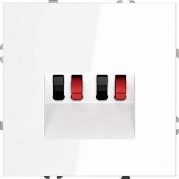 Розетка акустическая встраиваемая Voltum (Вольтум) S70 4-местная, (белый глянцевый) VLS060301