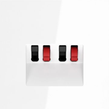 Розетка акустическая встраиваемая Voltum (Вольтум) S70 4-местная, (белый глянцевый) VLS060301