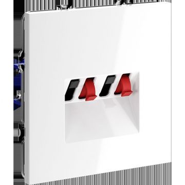 Розетка акустическая встраиваемая Voltum (Вольтум) S70 4-местная, (белый глянцевый) VLS060301