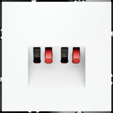 Розетка акустическая встраиваемая Voltum (Вольтум) S70 4-местная, (белый матовый) VLS060302