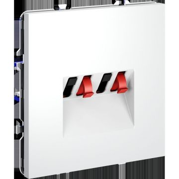 Розетка акустическая встраиваемая Voltum (Вольтум) S70 4-местная, (белый матовый) VLS060302