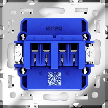 Розетка акустическая встраиваемая Voltum (Вольтум) S70 4-местная, (белый матовый) VLS060302