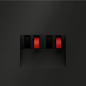 Розетка акустическая встраиваемая Voltum (Вольтум) S70 4-местная, (черный матовый) VLS060308