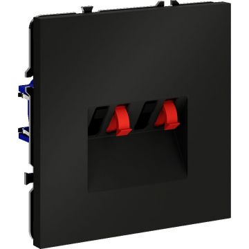 Розетка акустическая встраиваемая Voltum (Вольтум) S70 4-местная, (черный матовый) VLS060308