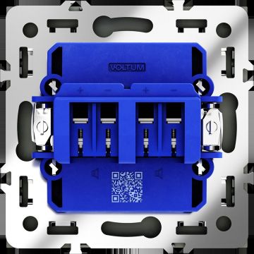 Розетка акустическая встраиваемая Voltum (Вольтум) S70 4-местная, (черный матовый) VLS060308