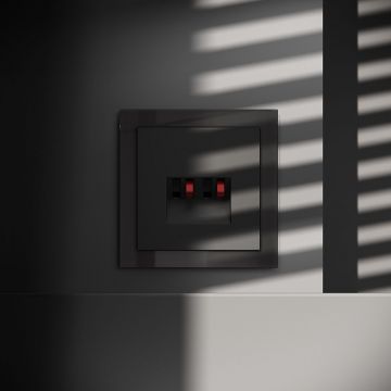 Розетка акустическая встраиваемая Voltum (Вольтум) S70 4-местная, (черный матовый) VLS060308