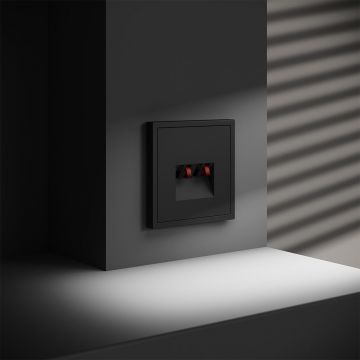 Розетка акустическая встраиваемая Voltum (Вольтум) S70 4-местная, (черный матовый) VLS060308