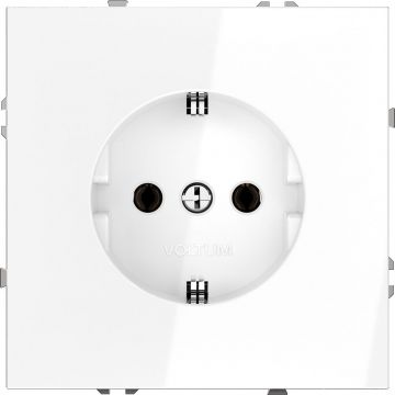 Розетка встраиваемая Voltum (Вольтум) S70 с заземлением 16А, (белый глянцевый) VLS040101