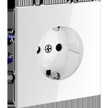 Розетка встраиваемая Voltum (Вольтум) S70 с заземлением 16А, (белый глянцевый) VLS040101