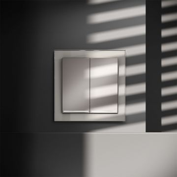 Выключатель встраиваемый Voltum (Вольтум) S70 двухклавишный с подсветкой 10А, (кашемир) VLS020203