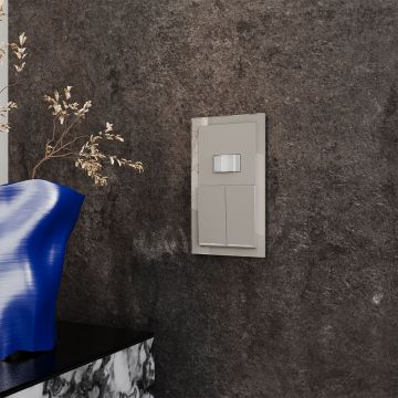 Выключатель встраиваемый Voltum (Вольтум) S70 двухклавишный с подсветкой 10А, (кашемир) VLS020203