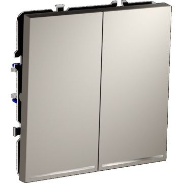 Выключатель встраиваемый Voltum (Вольтум) S70 двухклавишный с подсветкой 10А, (кашемир) VLS020203