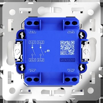 Выключатель встраиваемый Voltum (Вольтум) S70 двухклавишный с подсветкой 10А, (кашемир) VLS020203