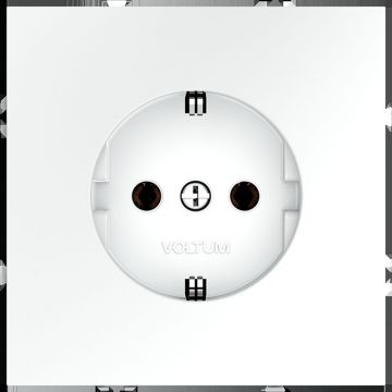 Розетка встраиваемая Voltum (Вольтум) S70 с заземлением 16А, (белый матовый) VLS040102