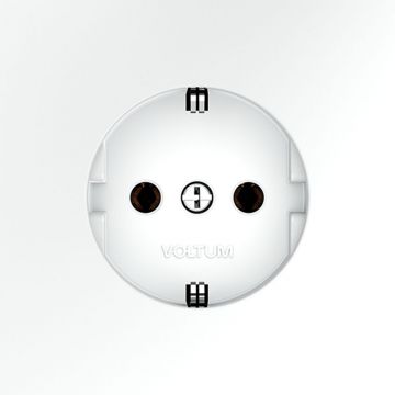 Розетка встраиваемая Voltum (Вольтум) S70 с заземлением 16А, (белый матовый) VLS040102