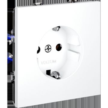 Розетка встраиваемая Voltum (Вольтум) S70 с заземлением 16А, (белый матовый) VLS040102