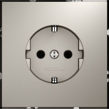 Розетка встраиваемая Voltum (Вольтум) S70 с заземлением 16А, (кашемир) VLS040103