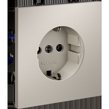 Розетка встраиваемая Voltum (Вольтум) S70 с заземлением 16А, (кашемир) VLS040103