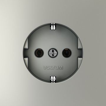 Розетка встраиваемая Voltum (Вольтум) S70 с заземлением 16А, (сталь) VLS040105