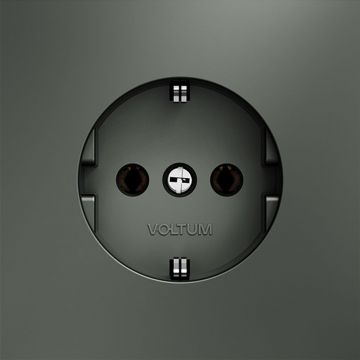 Розетка встраиваемая Voltum (Вольтум) S70 с заземлением 16А, (титан) VLS040106