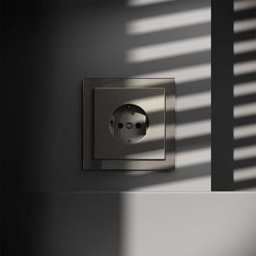 Розетка встраиваемая Voltum (Вольтум) S70 с заземлением 16А, (шелк) VLS040104