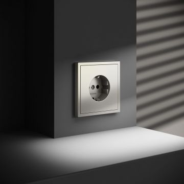 Розетка встраиваемая Voltum (Вольтум) S70 с заземлением 16А, (шелк) VLS040104