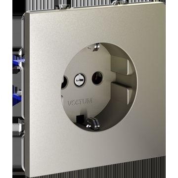 Розетка встраиваемая Voltum (Вольтум) S70 с заземлением 16А, (шелк) VLS040104