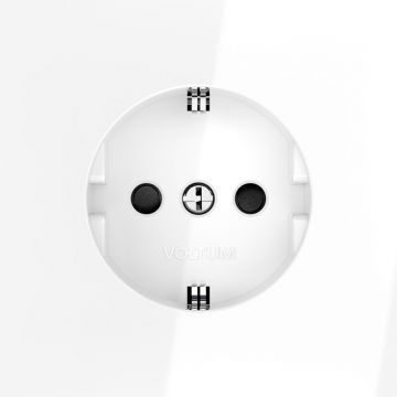 Розетка встраиваемая Voltum (Вольтум) S70 с заземлением и защитными шторками, 16А, (белый глянцевый) VLS040201