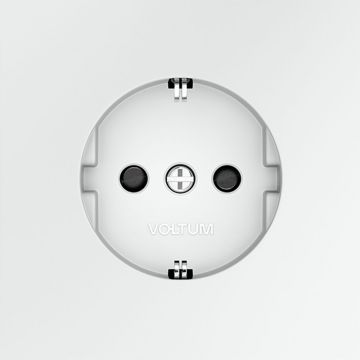 Розетка встраиваемая Voltum (Вольтум) S70 с заземлением и защитными шторками, 16А, (белый матовый) VLS040202