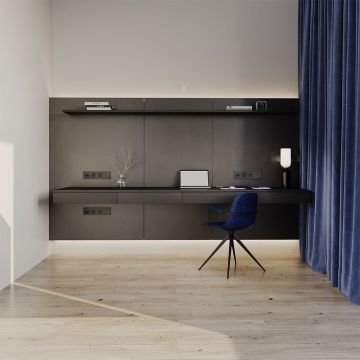 Розетка встраиваемая Voltum (Вольтум) S70 с заземлением и защитными шторками, 16А, (графит) VLS040207