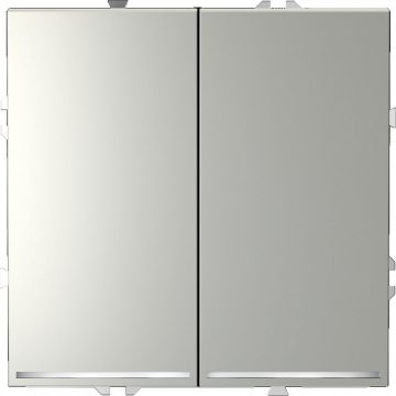 Выключатель встраиваемый Voltum (Вольтум) S70 двухклавишный с подсветкой 10А, (сталь) VLS020205