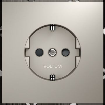 Розетка встраиваемая Voltum (Вольтум) S70 с заземлением и защитными шторками, 16А, (кашемир) VLS040203