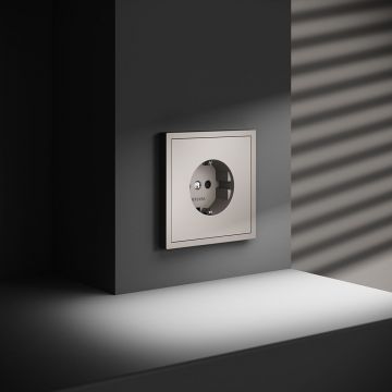 Розетка встраиваемая Voltum (Вольтум) S70 с заземлением и защитными шторками, 16А, (кашемир) VLS040203