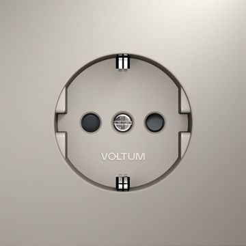 Розетка встраиваемая Voltum (Вольтум) S70 с заземлением и защитными шторками, 16А, (кашемир) VLS040203
