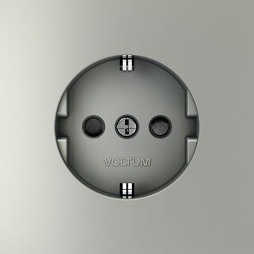 Розетка встраиваемая Voltum (Вольтум) S70 с заземлением и защитными шторками, 16А, (сталь) VLS040205