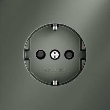 Розетка встраиваемая Voltum (Вольтум) S70 с заземлением и защитными шторками, 16А, (титан) VLS040206