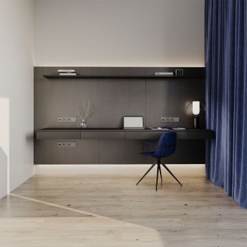 Розетка встраиваемая Voltum (Вольтум) S70 с заземлением и защитными шторками, 16А, (титан) VLS040206