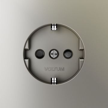 Розетка встраиваемая Voltum (Вольтум) S70 с заземлением и защитными шторками, 16А, (шелк) VLS040204
